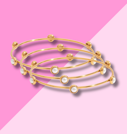 Hjane Jewels Pearl Bangle Trio Bracelet Set