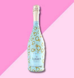 Blue Engagement Ring Prosecco Bottle Wrap
