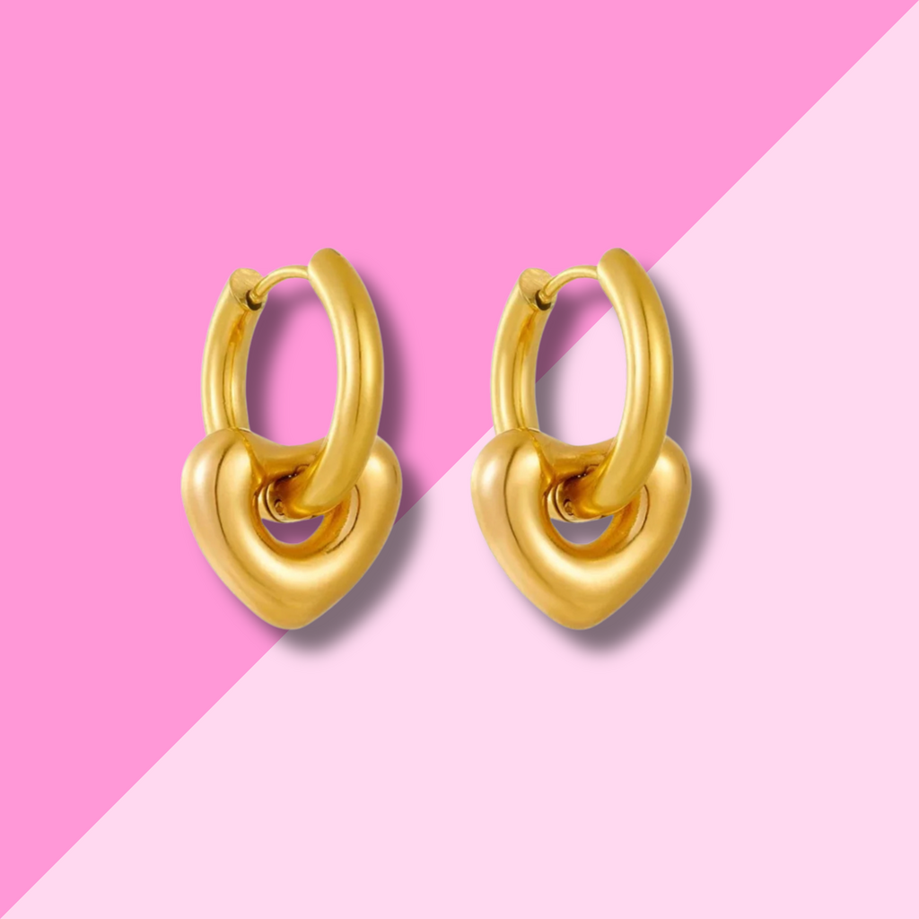 Hjane Jewels Heart Huggie Hoops