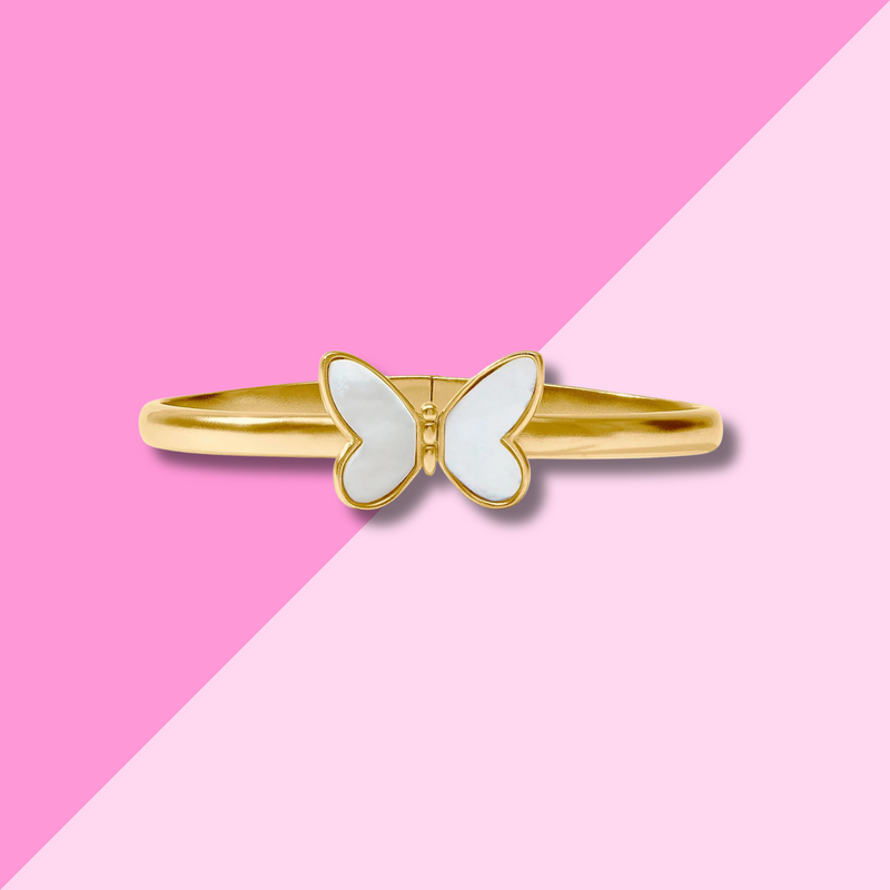 Julie Vos Papillon Hinge Bangle - Mother of Pearl