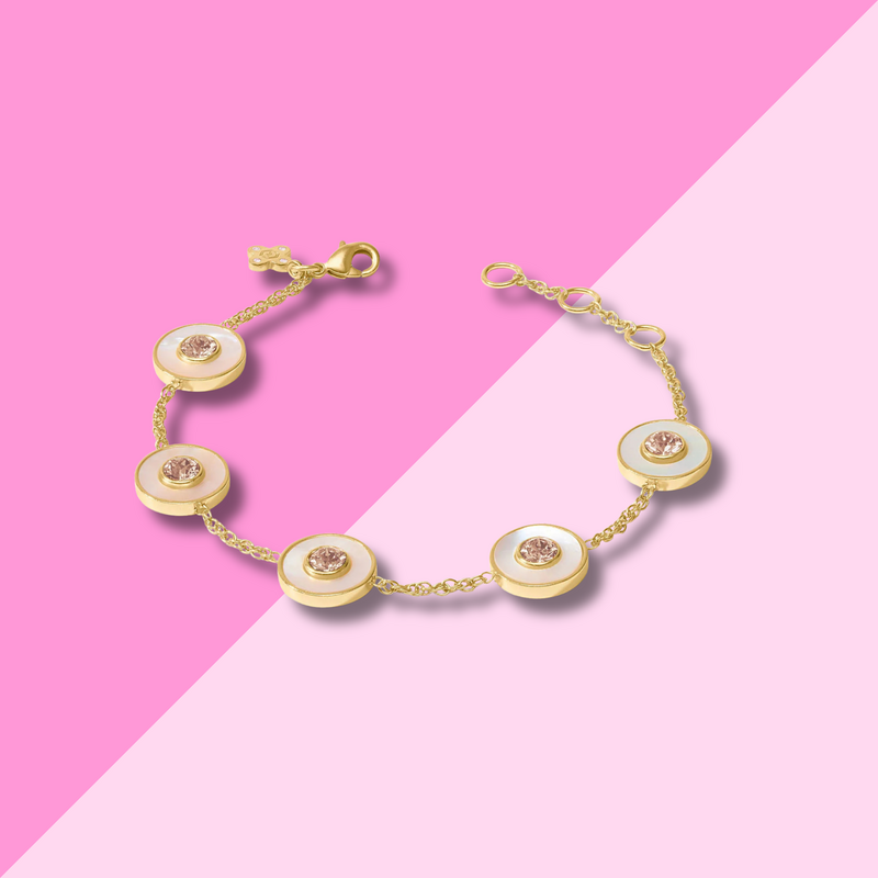 Julie Vos Colette Circle Delicate Bracelet - Champagne