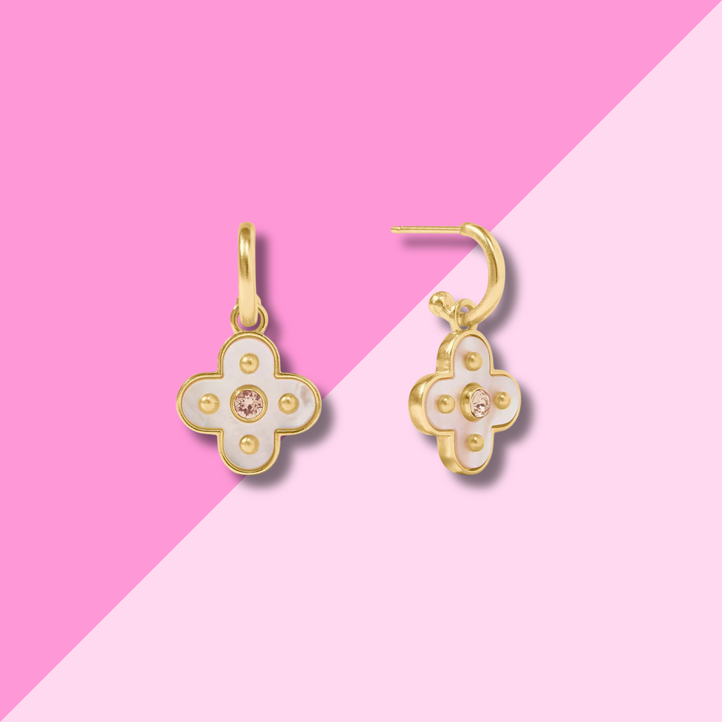 Julie Vos Colette Hoop & Charm Earring - Champagne