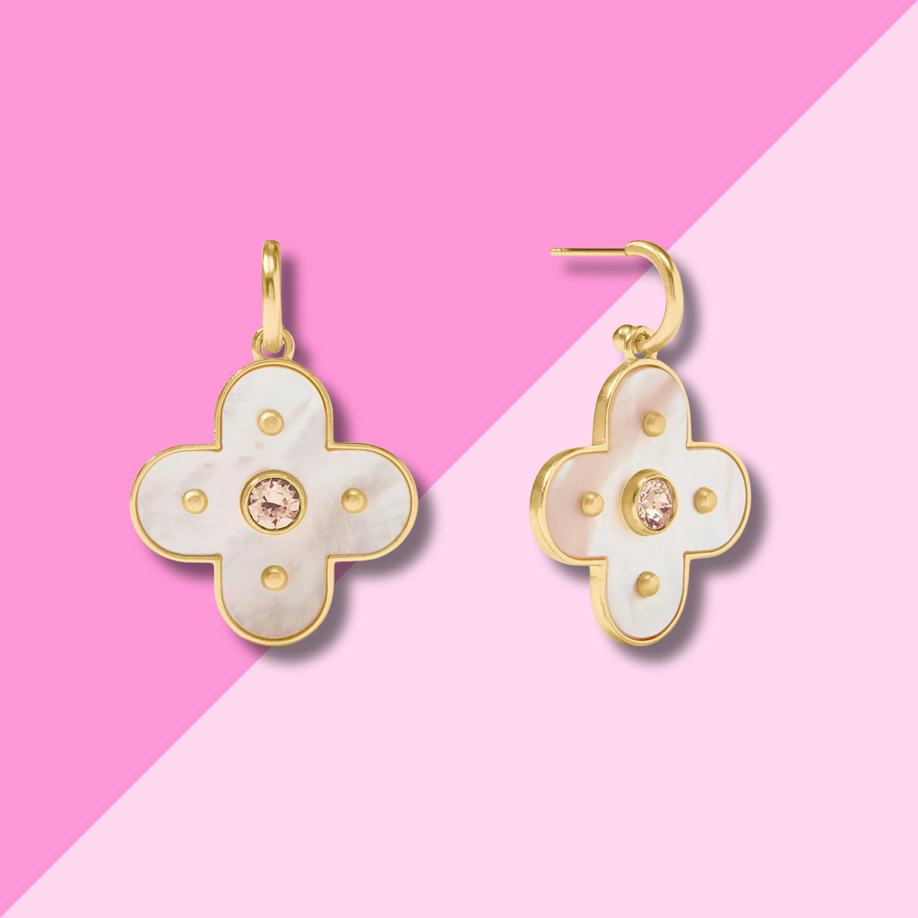 Julie Vos Colette Statement Hoop & Charm Earring - Champagne