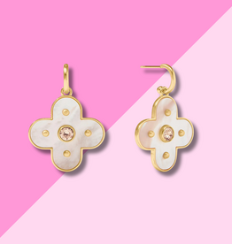 Julie Vos Colette Statement Hoop & Charm Earring - Champagne