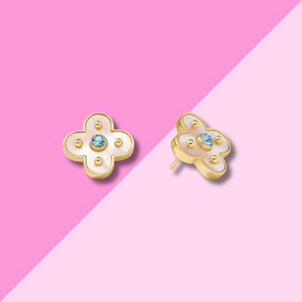 Julie Vos Colette Stud - Chalcedony Blue