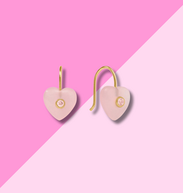 Julie Vos Heart Earring - Pink Quartz
