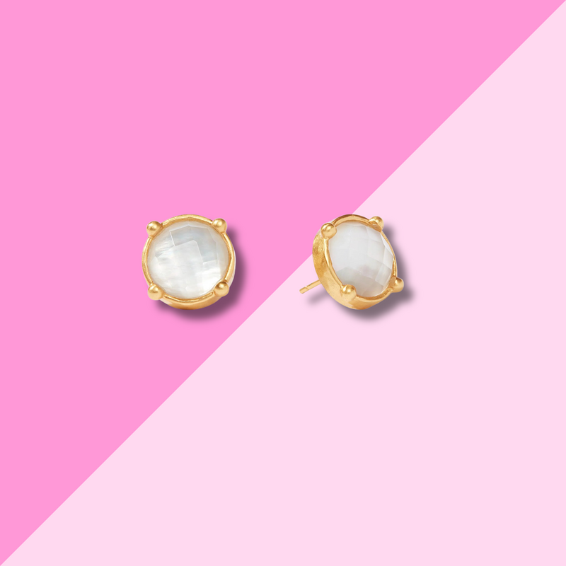 Julie Vos Honey Stud - Iridescent Clear Crystal