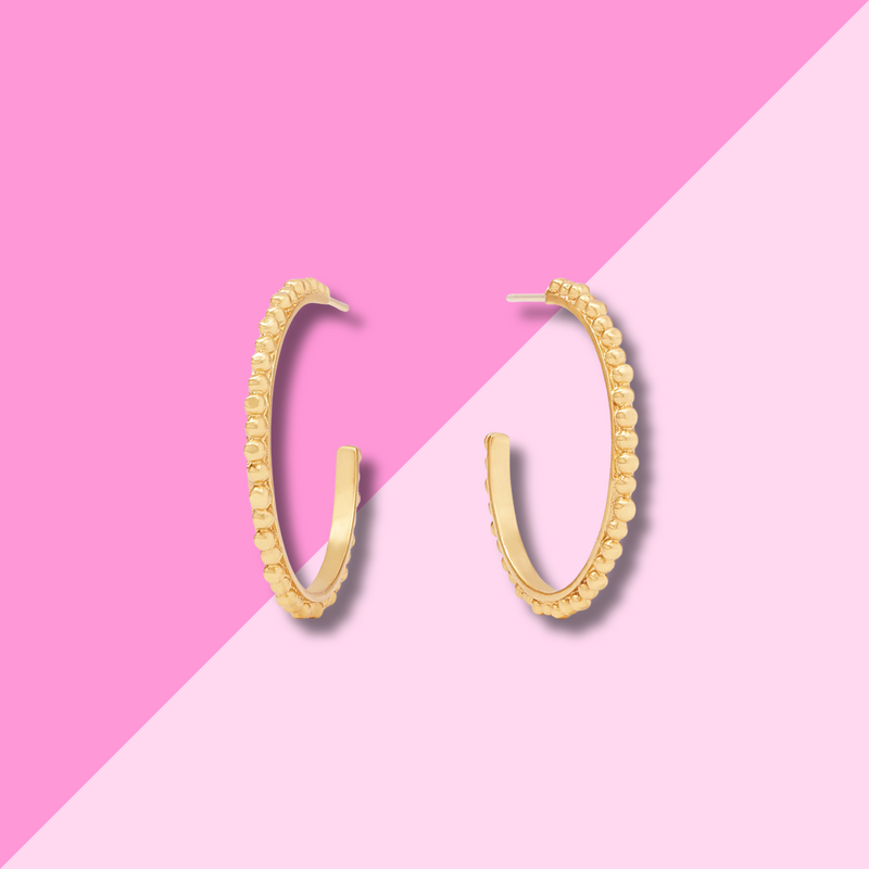 Julie Vos Colette Bead Hoop - Gold - M