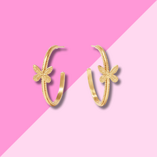 Julie Vos Butterfly Hoop - Gold - S