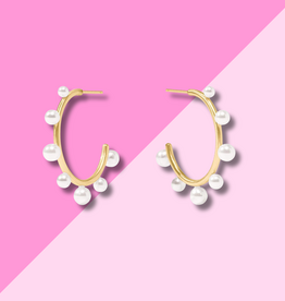 Julie Vos Hydra Stone Hoop - Pearl - M