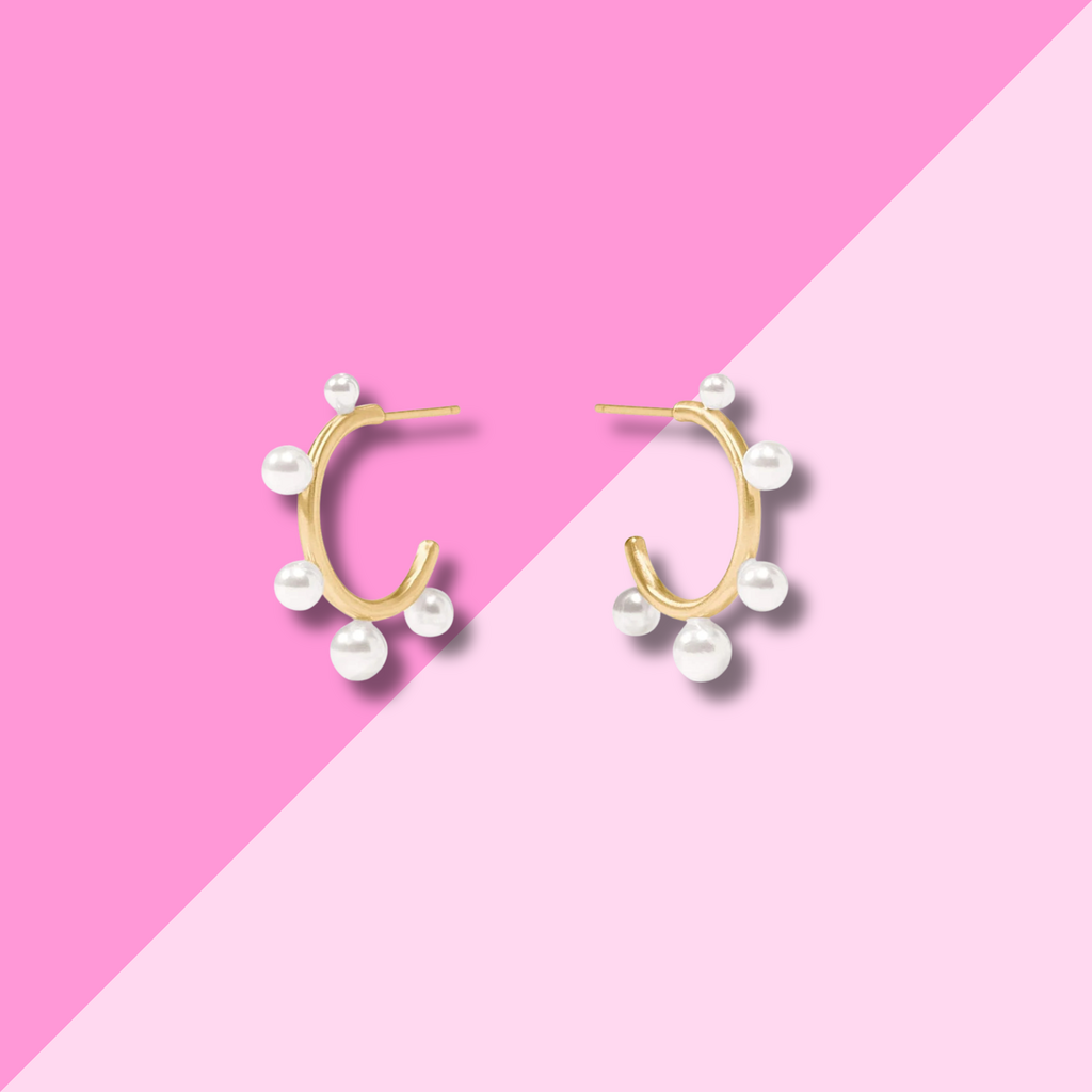 Julie Vos Hydra Stone Hoop - Pearl - S