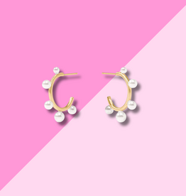 Julie Vos Hydra Stone Hoop - Pearl - S