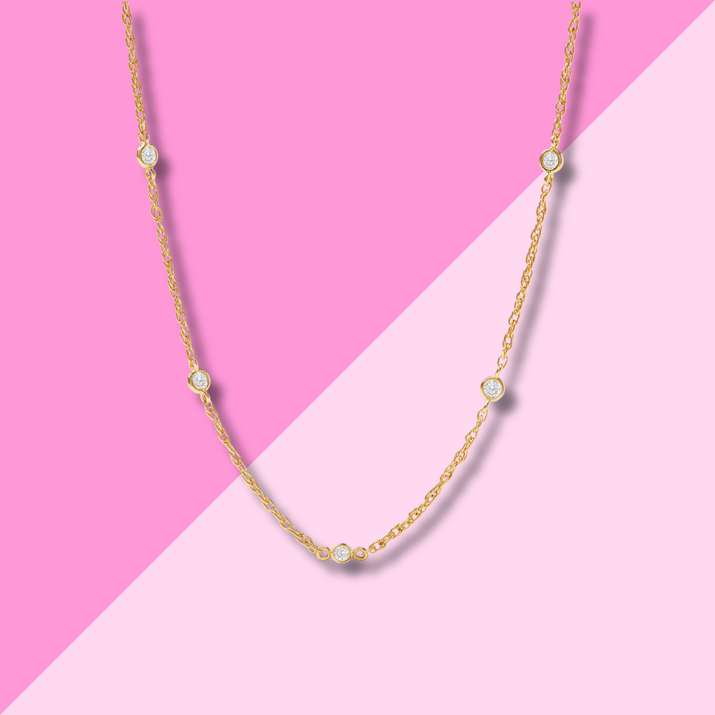 Julie Vos Celeste Delicate Station Necklace - Cubic Zirconia