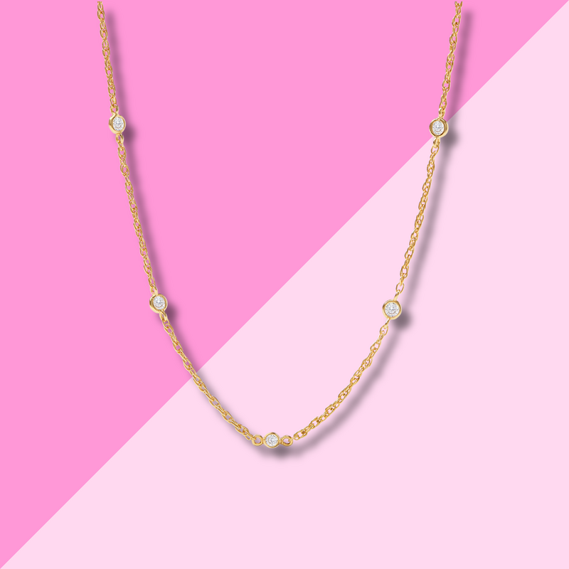 Julie Vos Celeste Delicate Station Necklace - Cubic Zirconia