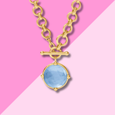 Julie Vos Honeybee Demi Necklace - Iridescent Chalcedony Blue