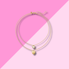 Julie Vos Heart Duo Delicate Necklace - Mother of Pearl