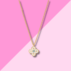 Julie Vos Colette Delicate Necklace - Chalcedony Blue