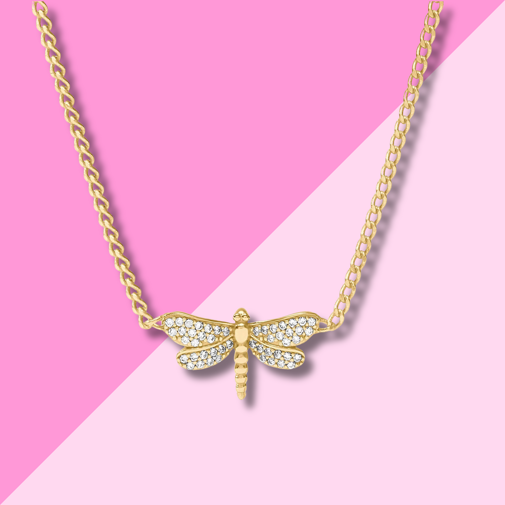 Julie Vos Dragonfly Pave Delicate Necklace