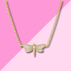 Julie Vos Dragonfly Pave Delicate Necklace