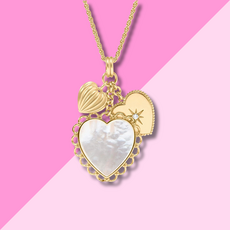 Julie Vos Heart Trio Charm Pendant - Mother of Pearl