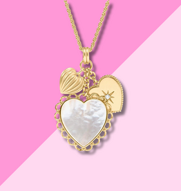 Julie Vos Heart Trio Charm Pendant - Mother of Pearl