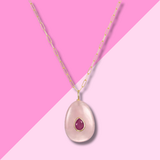AMELIA ROSE JEWELRY Rose Quartz & Pink Sapphire Necklace