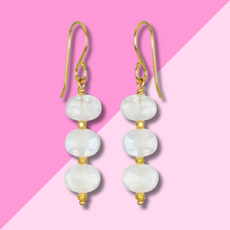 AMELIA ROSE JEWELRY Rainbow Moonstone Dangles