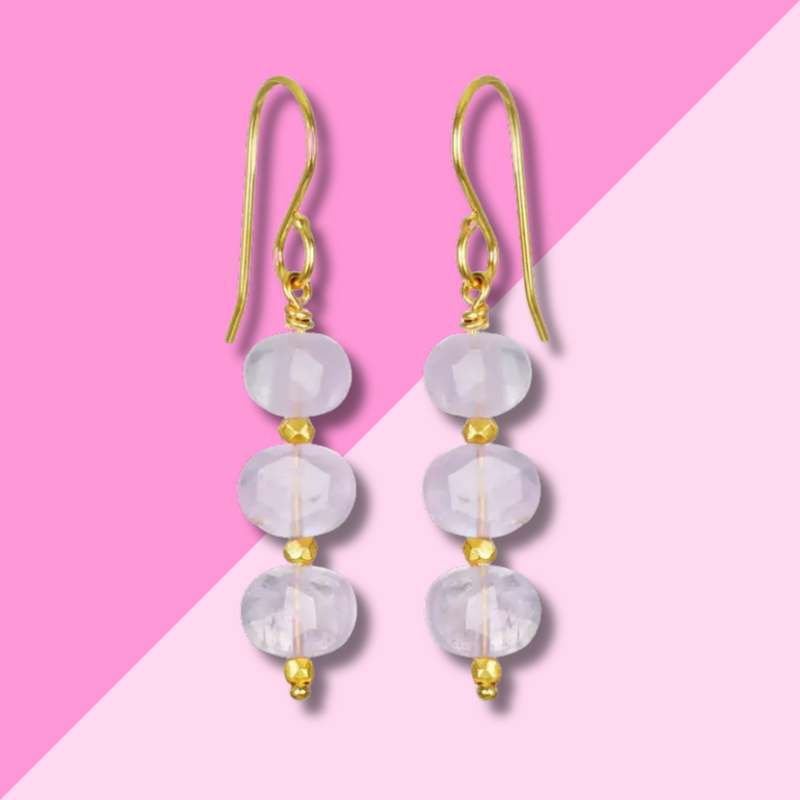 AMELIA ROSE JEWELRY Pink Amethyst Dangles