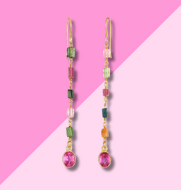 AMELIA ROSE JEWELRY Tourmaline & Pink Topaz Dangles