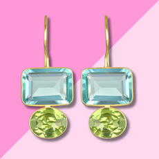 AMELIA ROSE JEWELRY Valencia Earring - Aqua & Lime