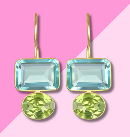 AMELIA ROSE JEWELRY Valencia Earring - Aqua & Lime