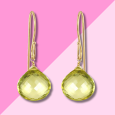 AMELIA ROSE JEWELRY Briolette Dangles - Lemon Topaz