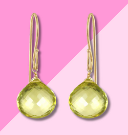 AMELIA ROSE JEWELRY Briolette Dangles - Lemon Topaz