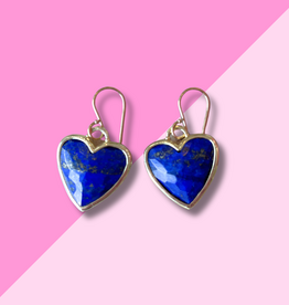 AMELIA ROSE JEWELRY Framed Heart Dangles - Lapis