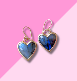 AMELIA ROSE JEWELRY Framed Heart Dangles - Labradorite