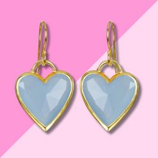 AMELIA ROSE JEWELRY Framed Heart Dangles - Blue
