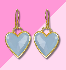 AMELIA ROSE JEWELRY Framed Heart Dangles - Blue