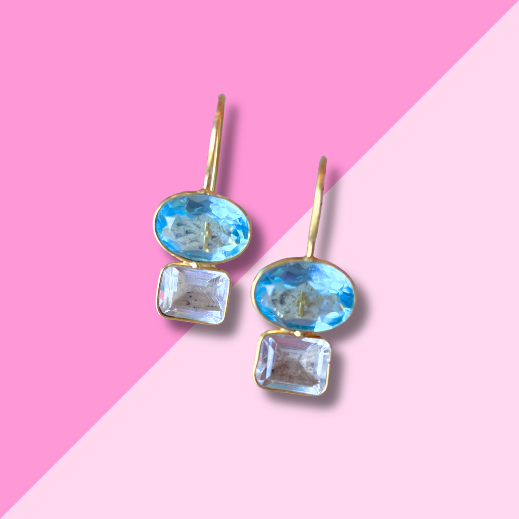 AMELIA ROSE JEWELRY Double Valencia - Sky Blue & Clear