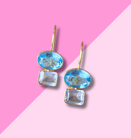 AMELIA ROSE JEWELRY Double Valencia - Sky Blue & Clear