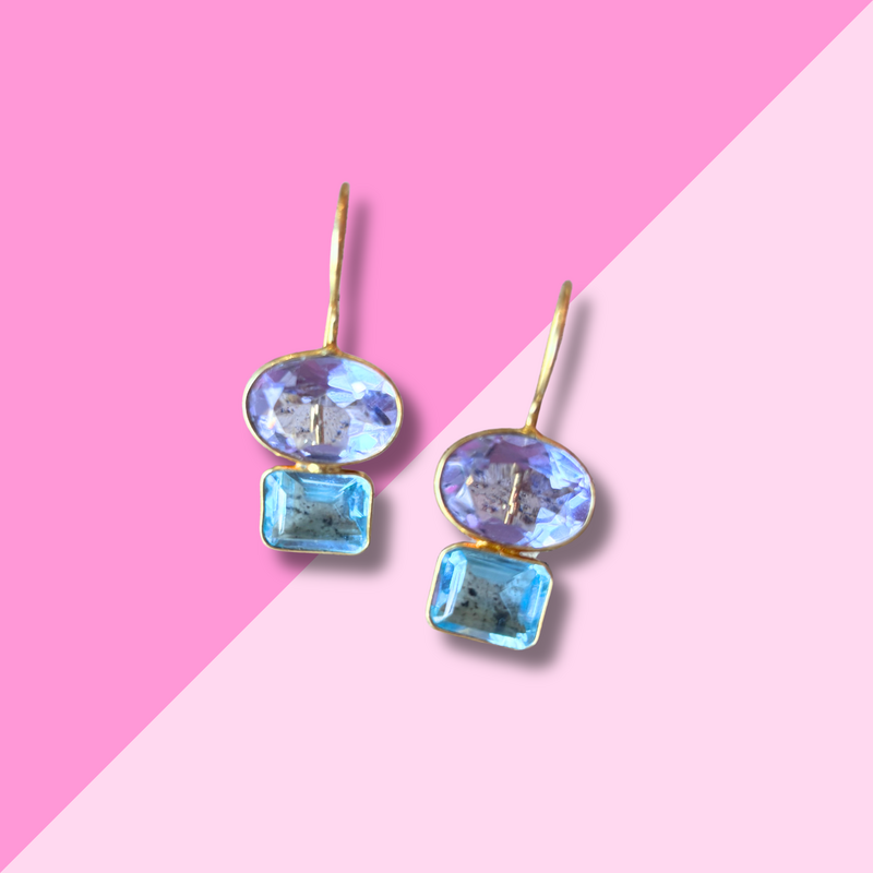AMELIA ROSE JEWELRY Double Valencia - Lilac & Sky Blue