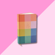 Cloth Covered Journal - Rainbow Check
