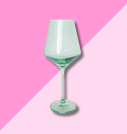 Estelle Colored Glass Mint Green Stemmed Wine Glass
