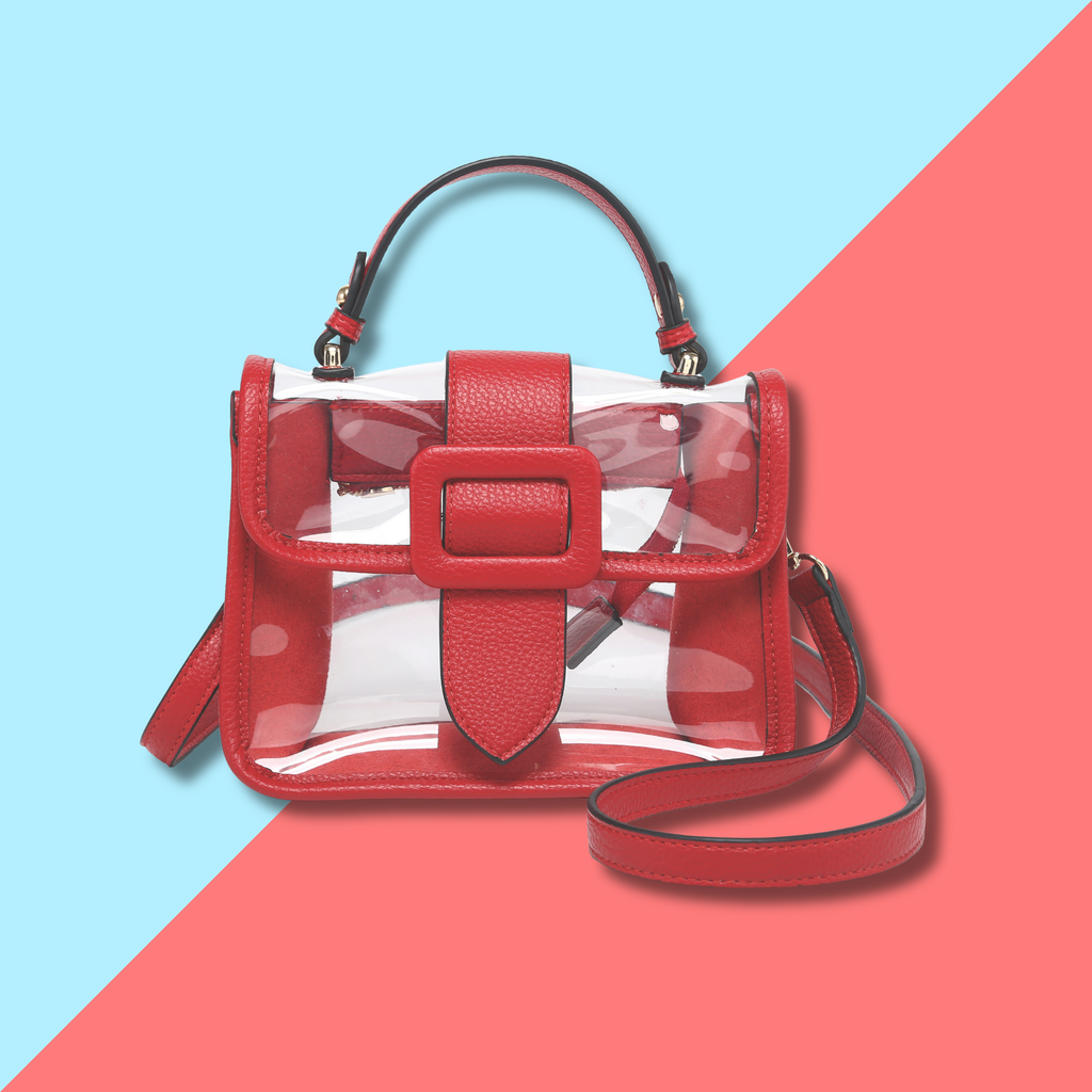 Toni Clear Crossbody - Red