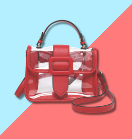 Toni Clear Crossbody - Red