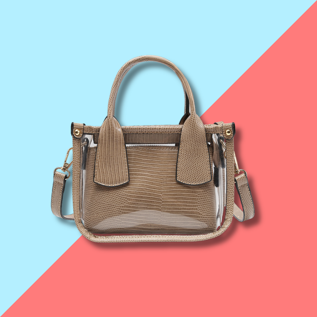 Stacey Clear Satchel - Taupe