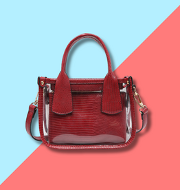 Stacey Clear Satchel - Dark Red