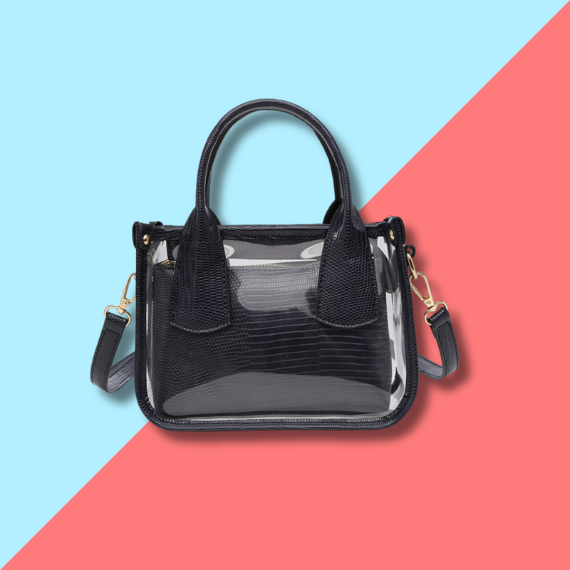 Stacey Clear Satchel - Navy