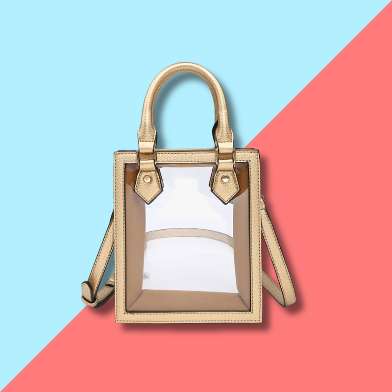 Elise Clear Rect Crossbody - Gold