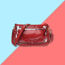 Jessica Clear Crossbody - Red