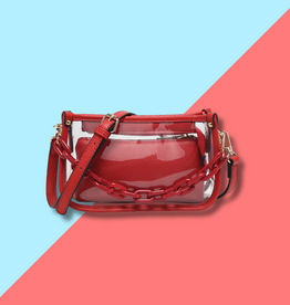 Jessica Clear Crossbody - Red